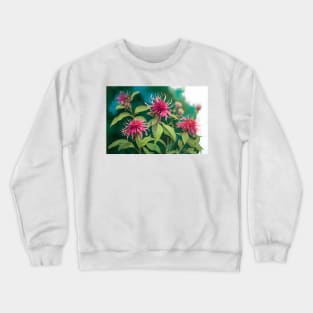 Watercolor Bee Balm Beebalm Crewneck Sweatshirt